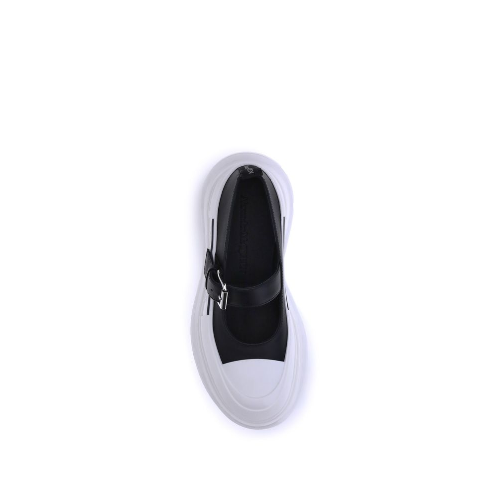 Black Calf Leather Bos Taurus Ballet Flats