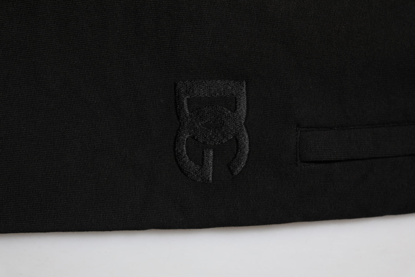 Black Cotton Logo Tape Men Jogger Pants