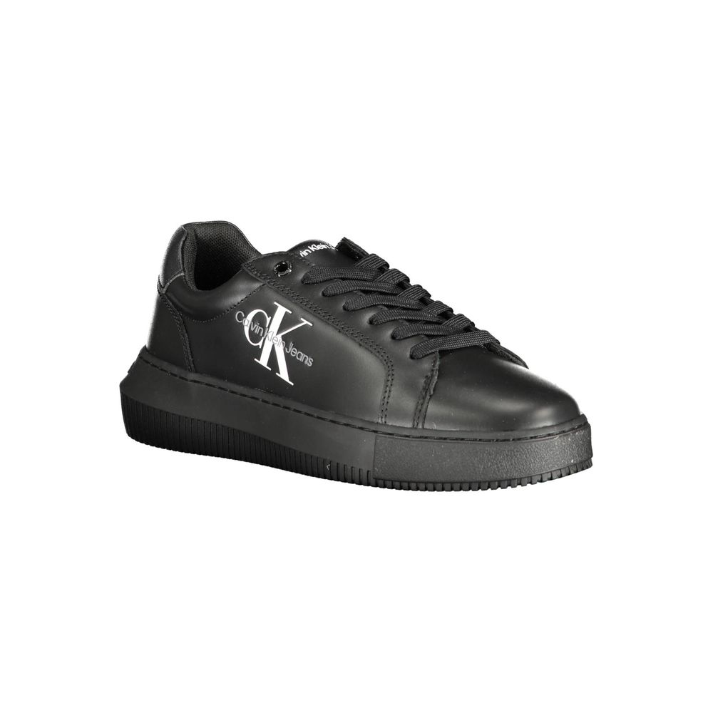 Black Leather Women Sneaker