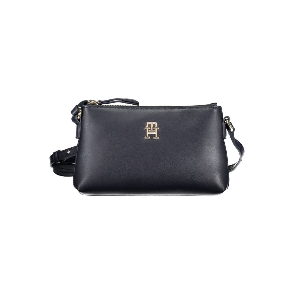 Blue Polyurethane Women's Shoulder Bag