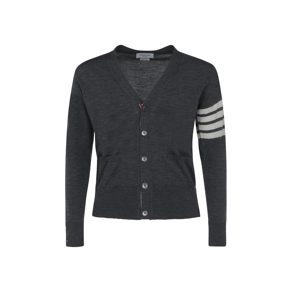 Gray Fleece Wool Cardigan