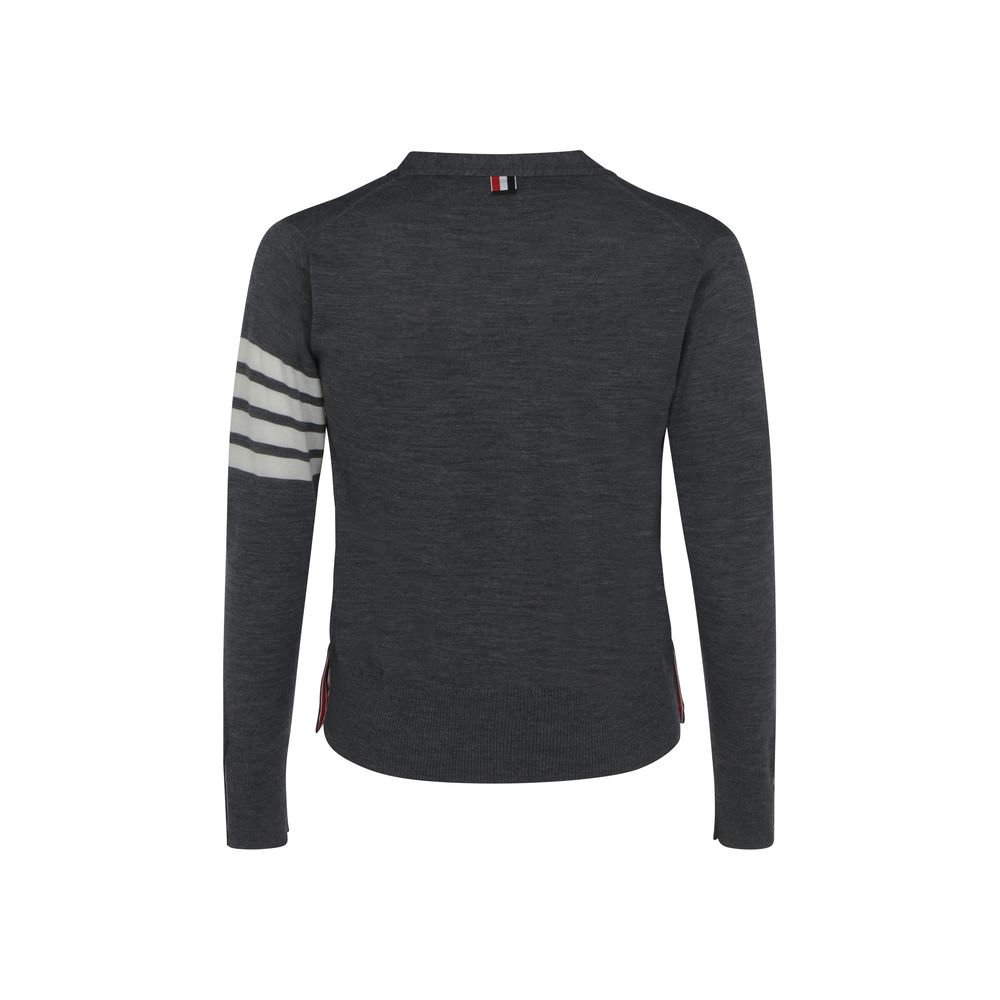 Gray Fleece Wool Cardigan