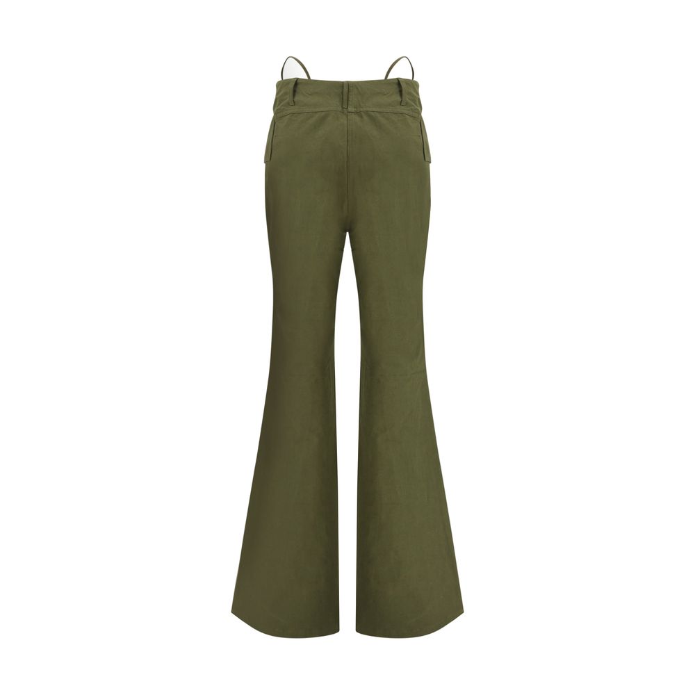 Bicolor Cotton Flared Pants