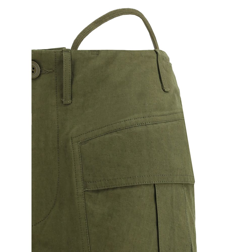 Bicolor Cotton Flared Pants