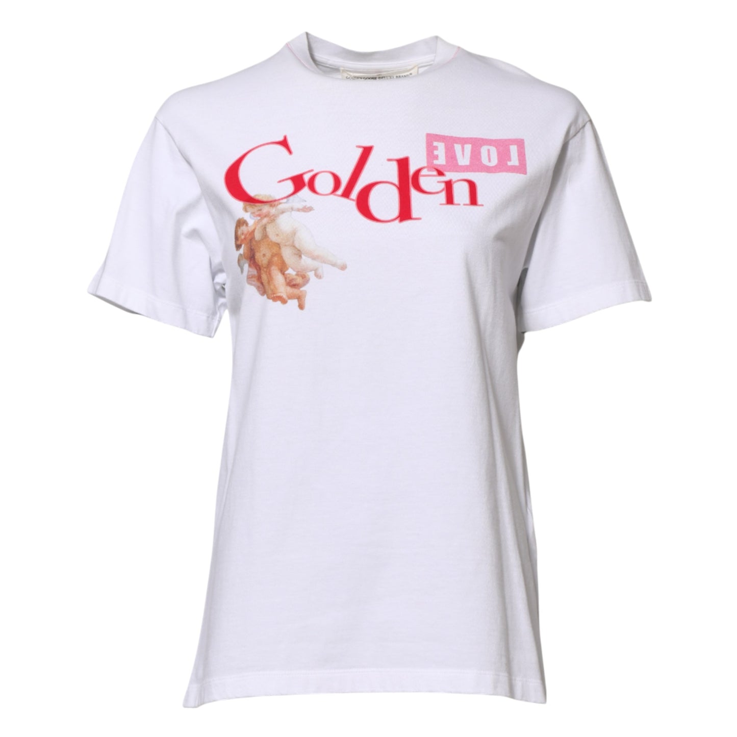 White Printed Round Neck T-shirt