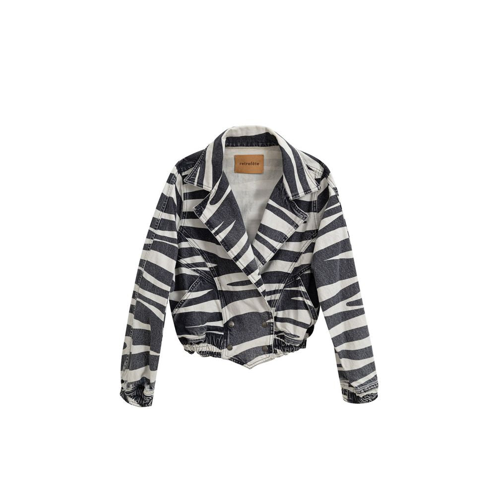 Black And White Cotton Blazer