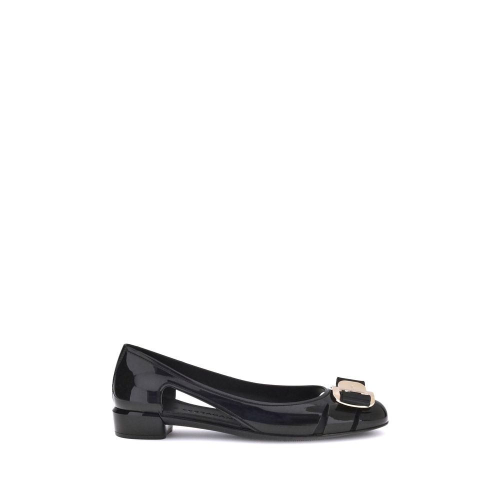 Black Pvc Ballet Flats