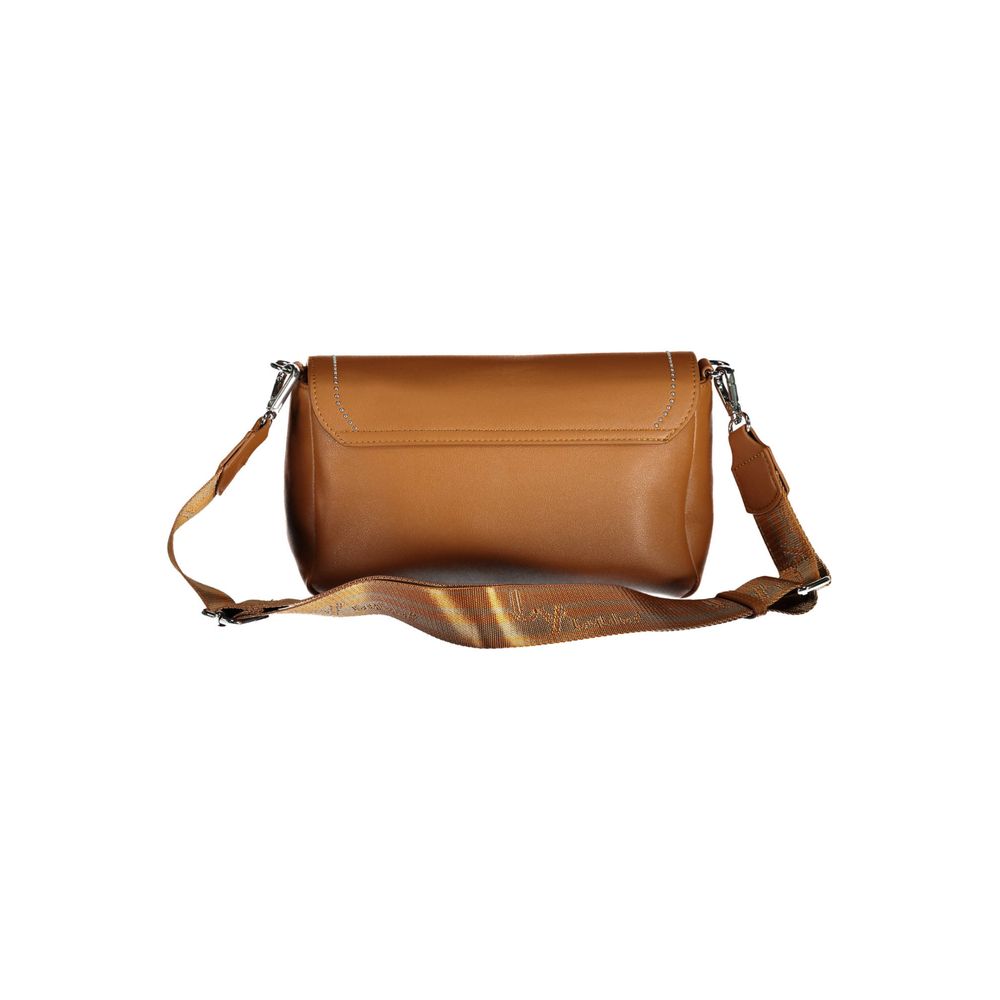 Marrone Polyurethane Women Handbag