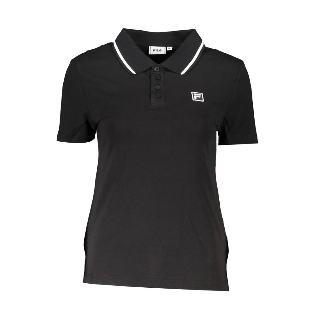 Black Cotton Women's Polo