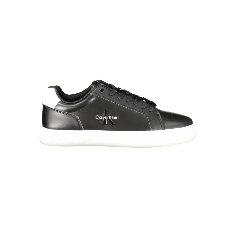 Black Polyurethane Men Sneaker