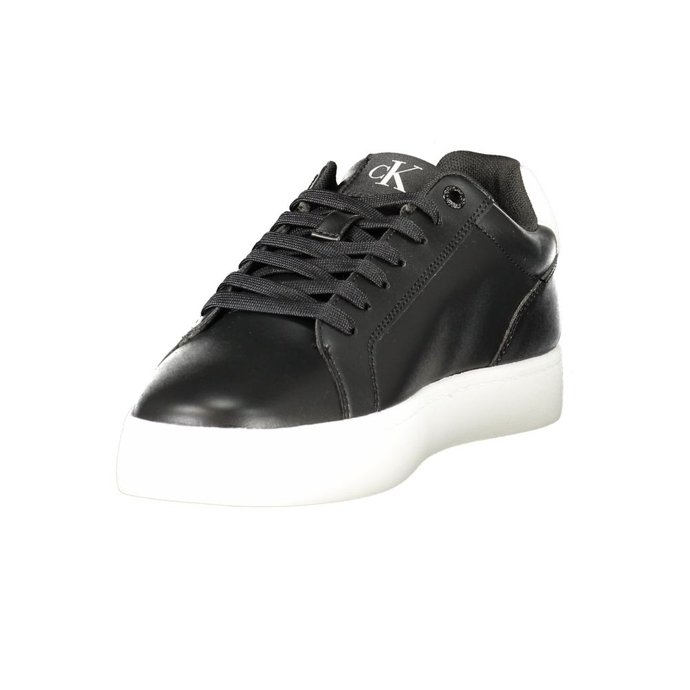 Black Polyurethane Men Sneaker
