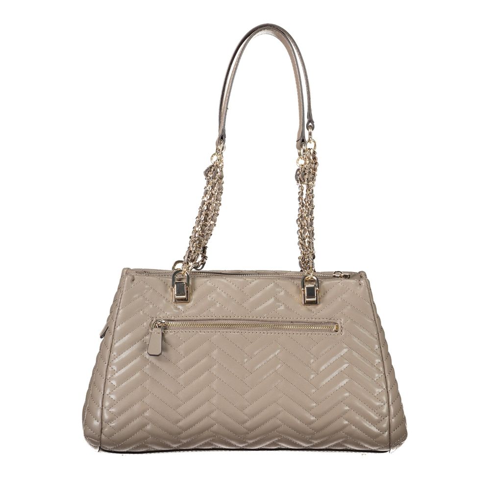 Marrone Polyurethane Women Handbag