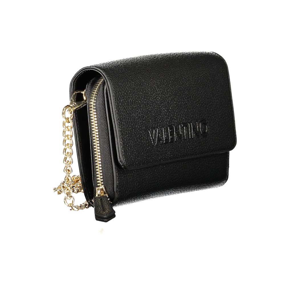 Black Polyurethane Women WalletConvertible Shoulder Bag