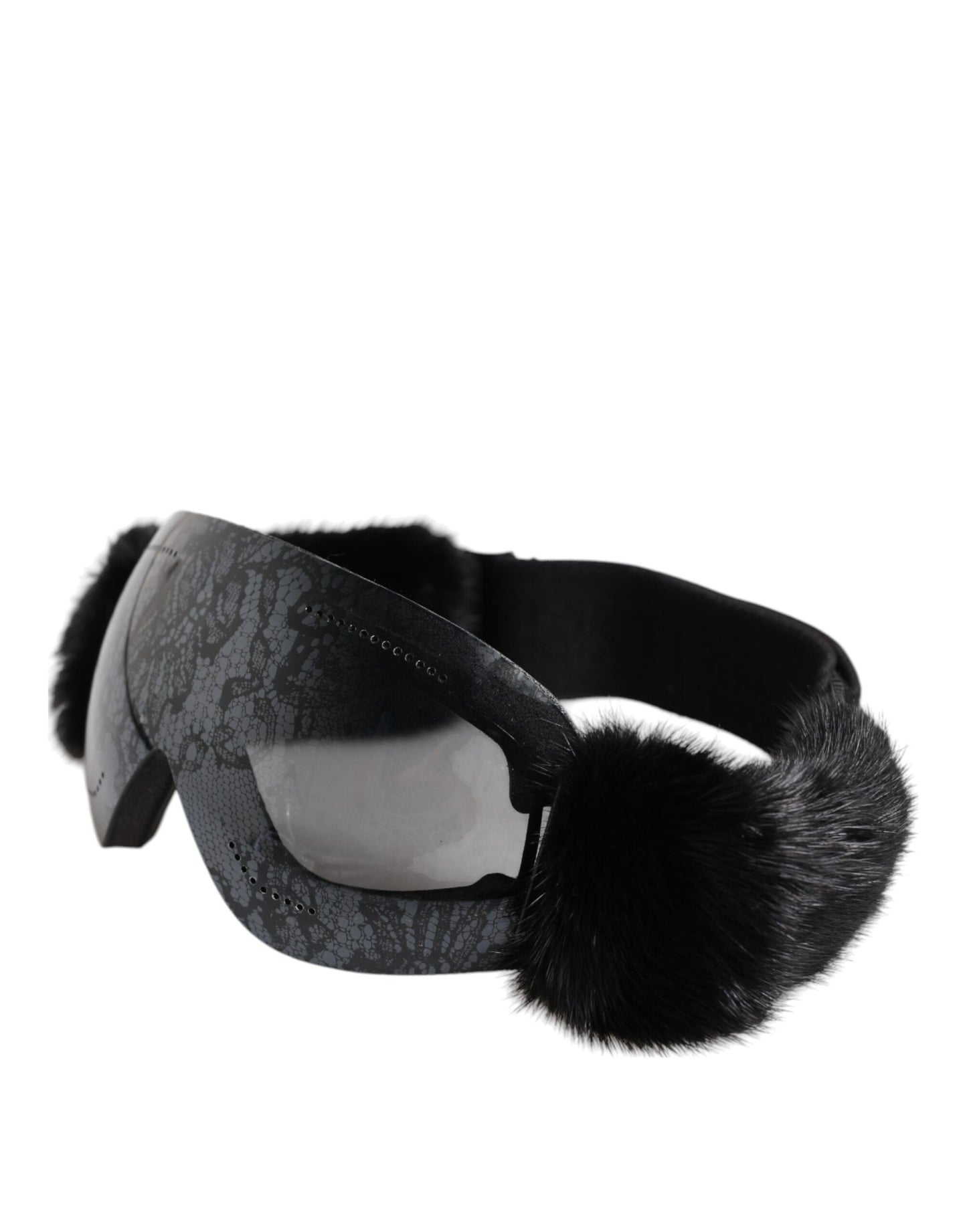 Black Bi0759 Lace Mirrored Ski Goggles Mask Sunglasses