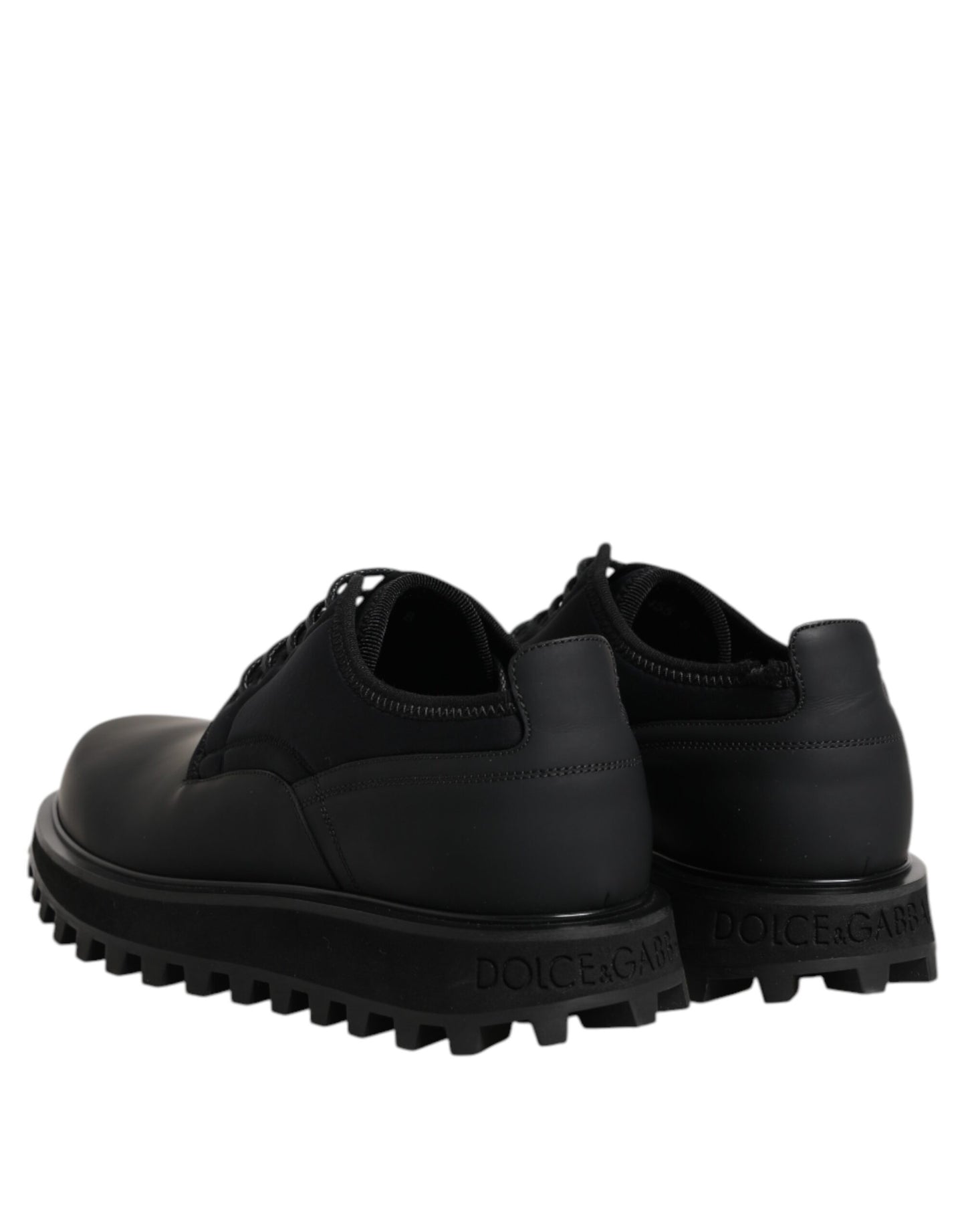 Black Leather Lace Up Trekking Dress Shoes