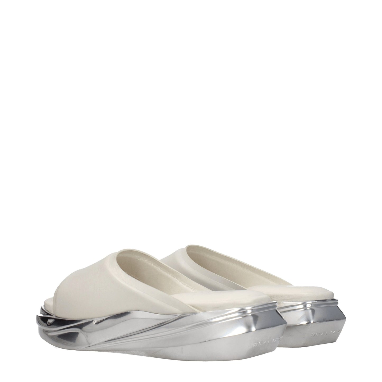 Gray Leather Slippers