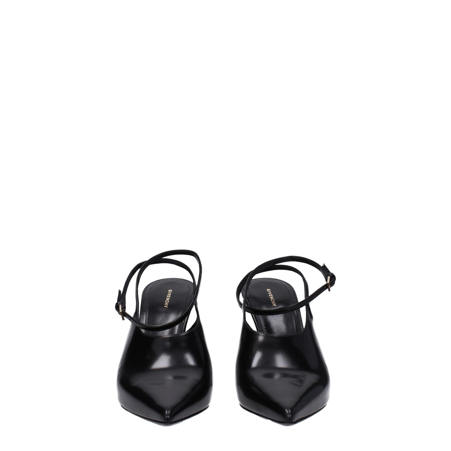 Black Leather High Heel Pumps
