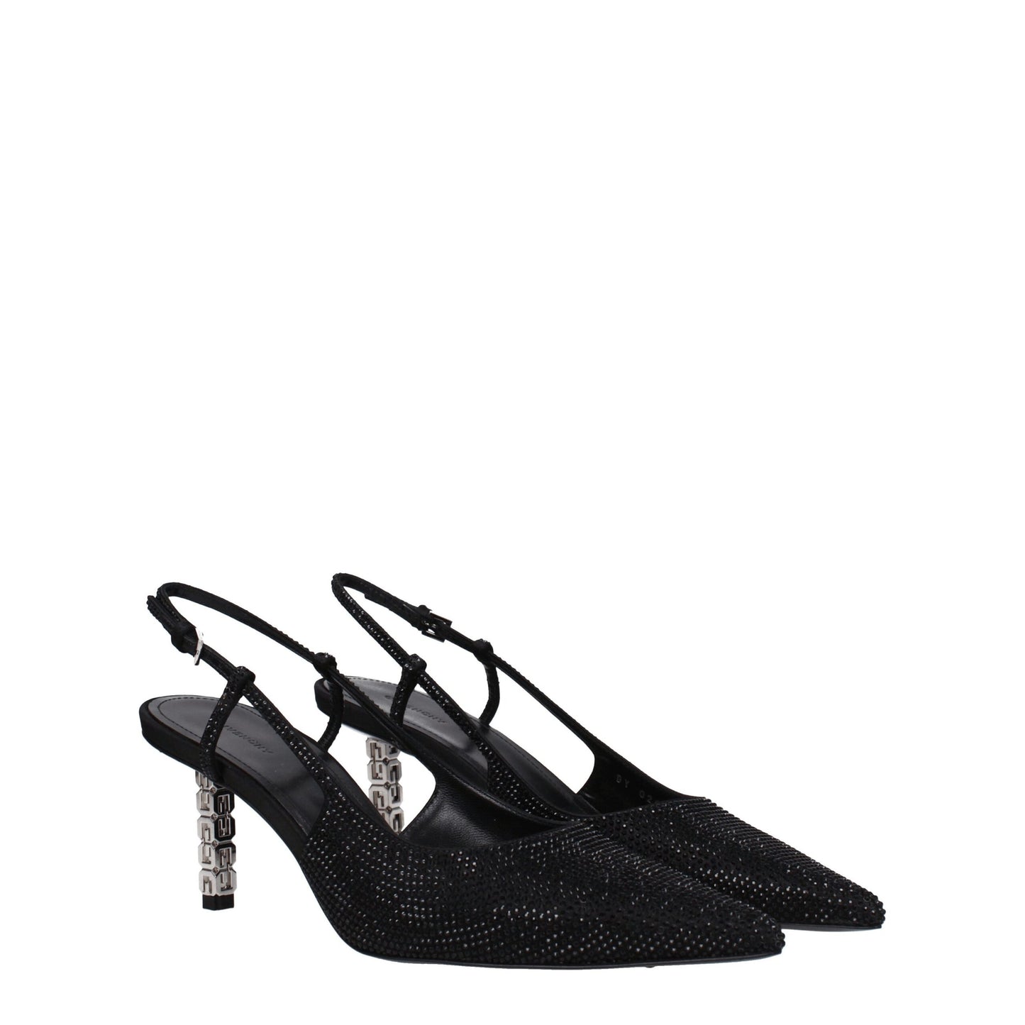 Black Fabric High Heel Pumps