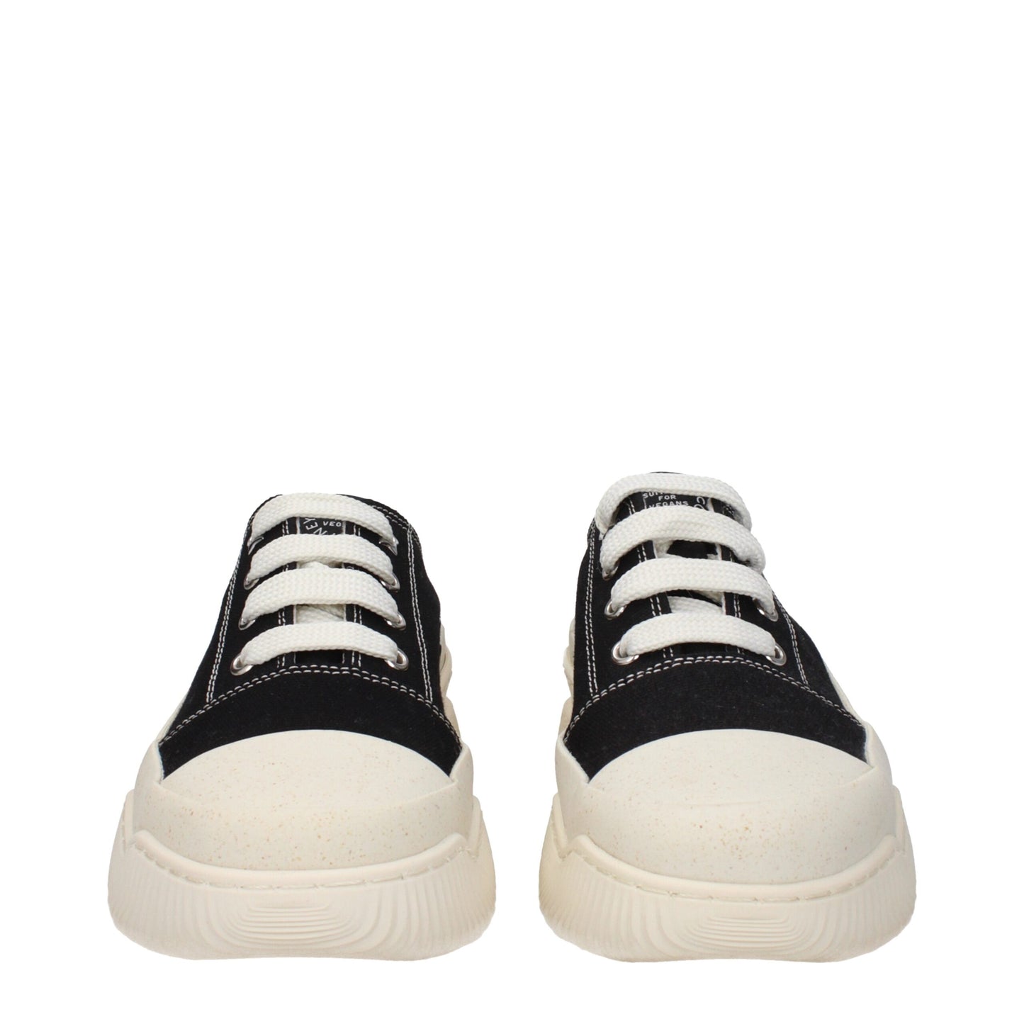 Black Fabric Chunky Sneakers