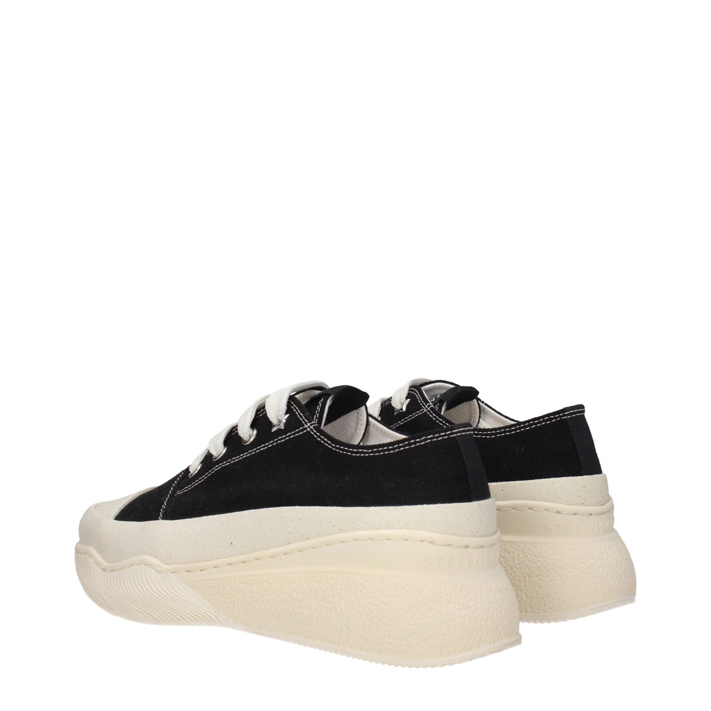 Black Fabric Chunky Sneakers