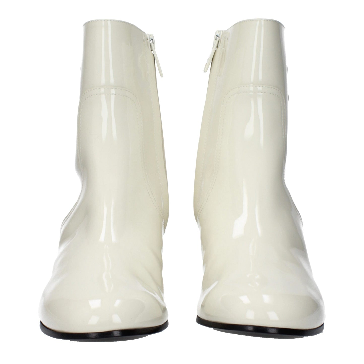 Beige Leather Ankle Boots