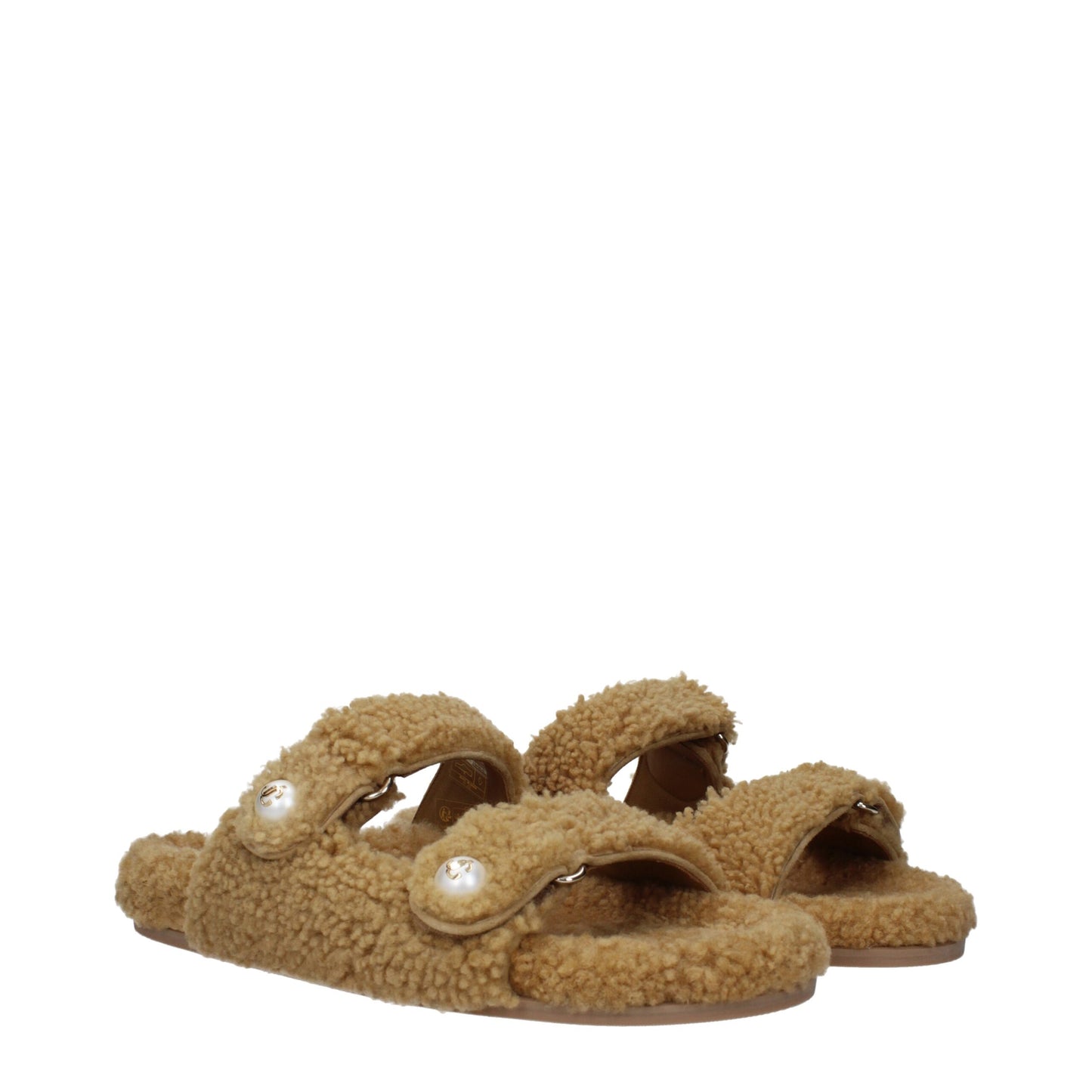 Brown Fabric Slippers
