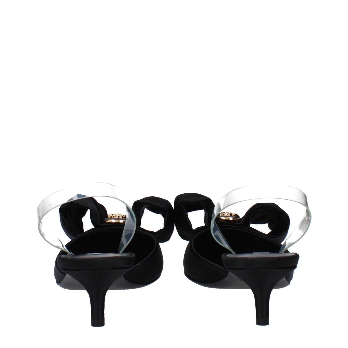 Black Satin Flat Sandals