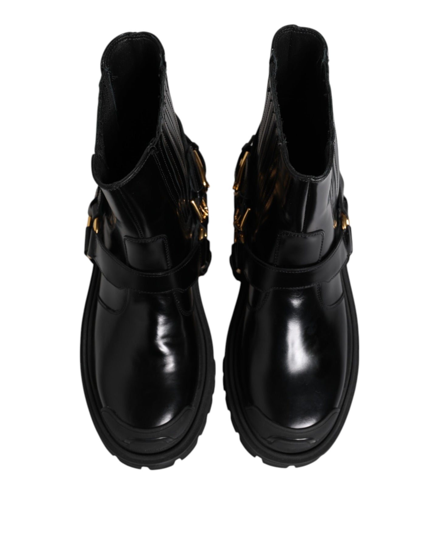 Black Leather Chelsea women Short Boots Shoes
