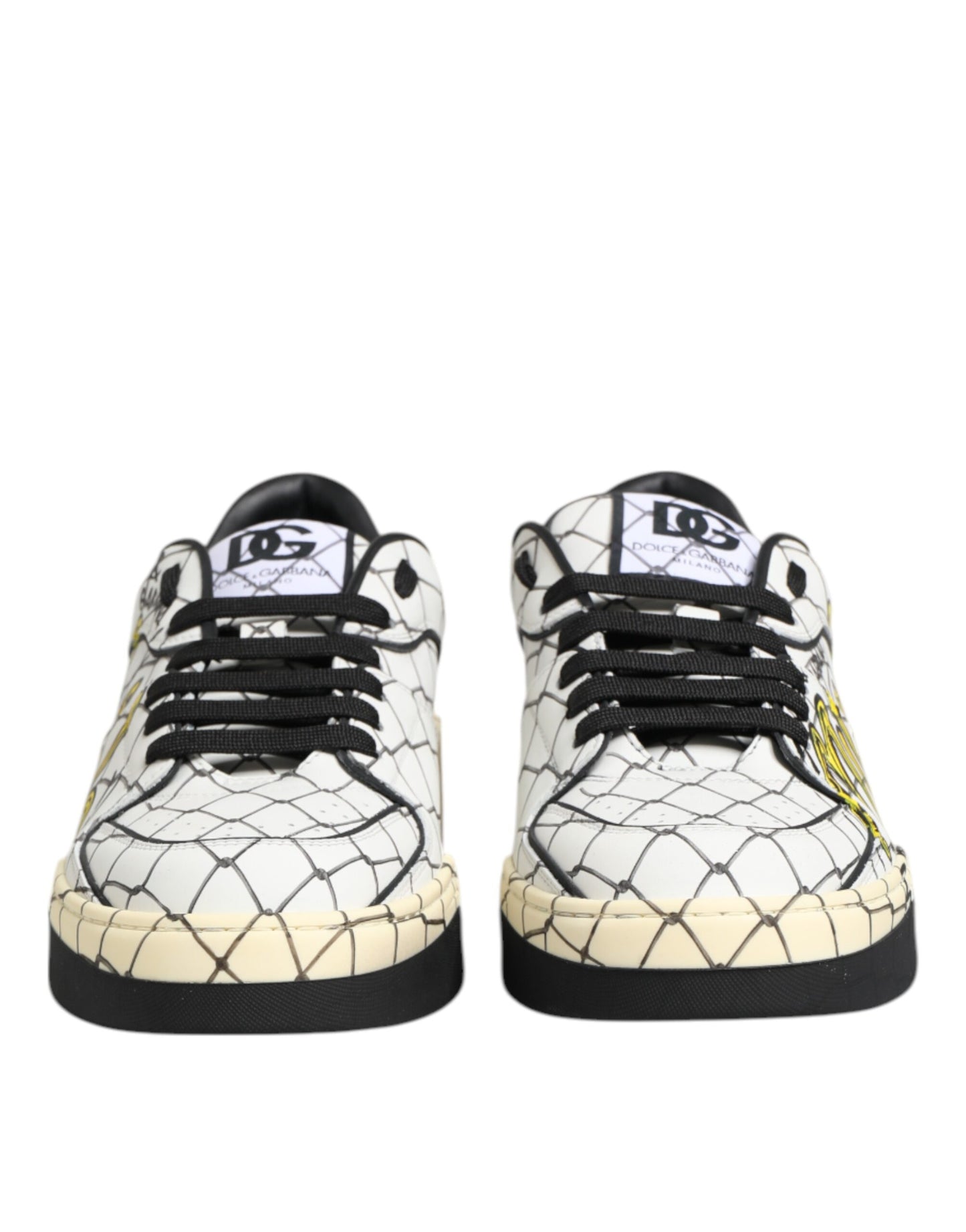 White Logo Print Low Top Men Sneakers Shoes