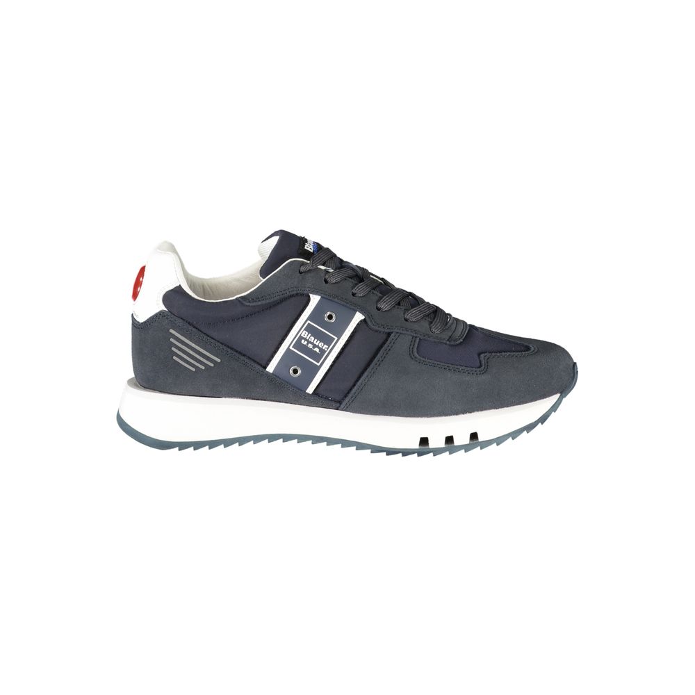 Blu Polyurethane Men Sneaker