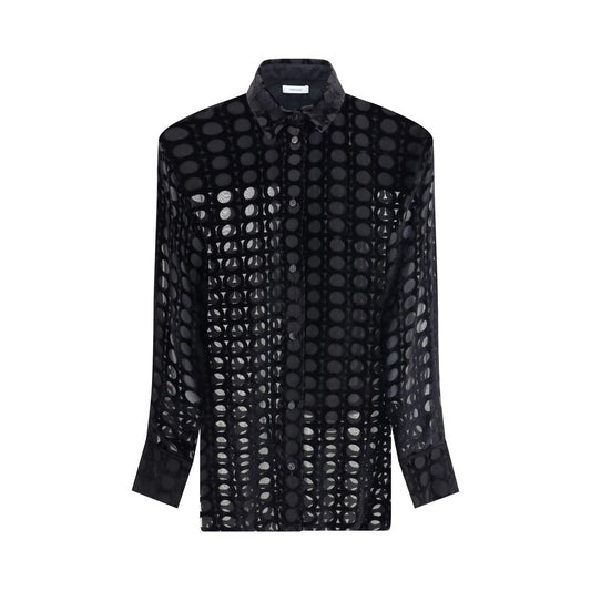Black Silk Pattern Shirt
