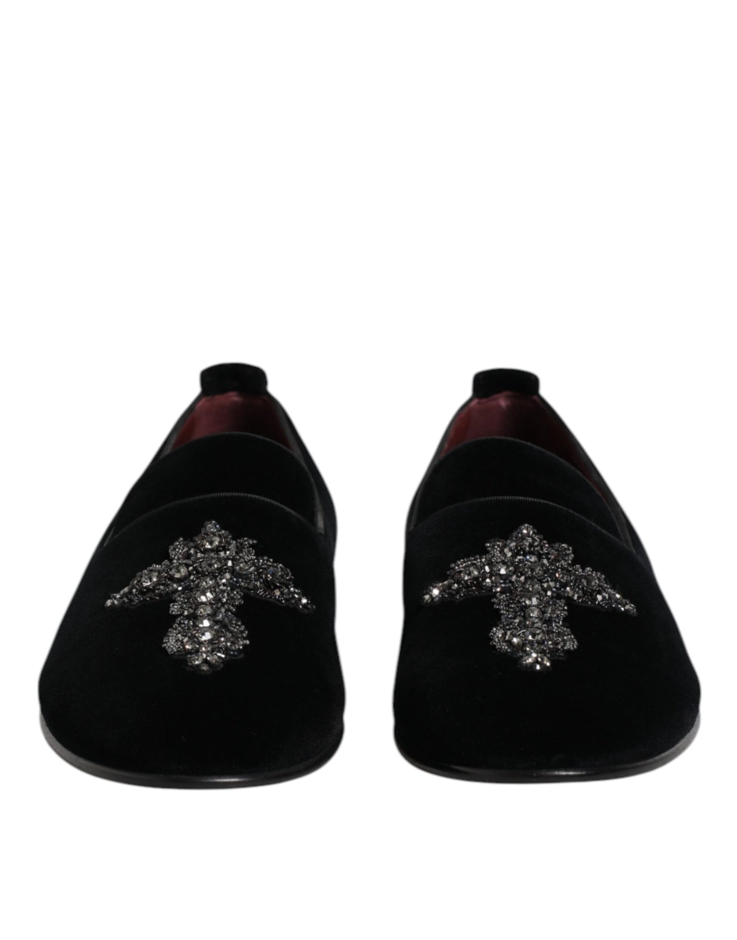 Black Suede Cross Slip On Loafers Dress Shoes