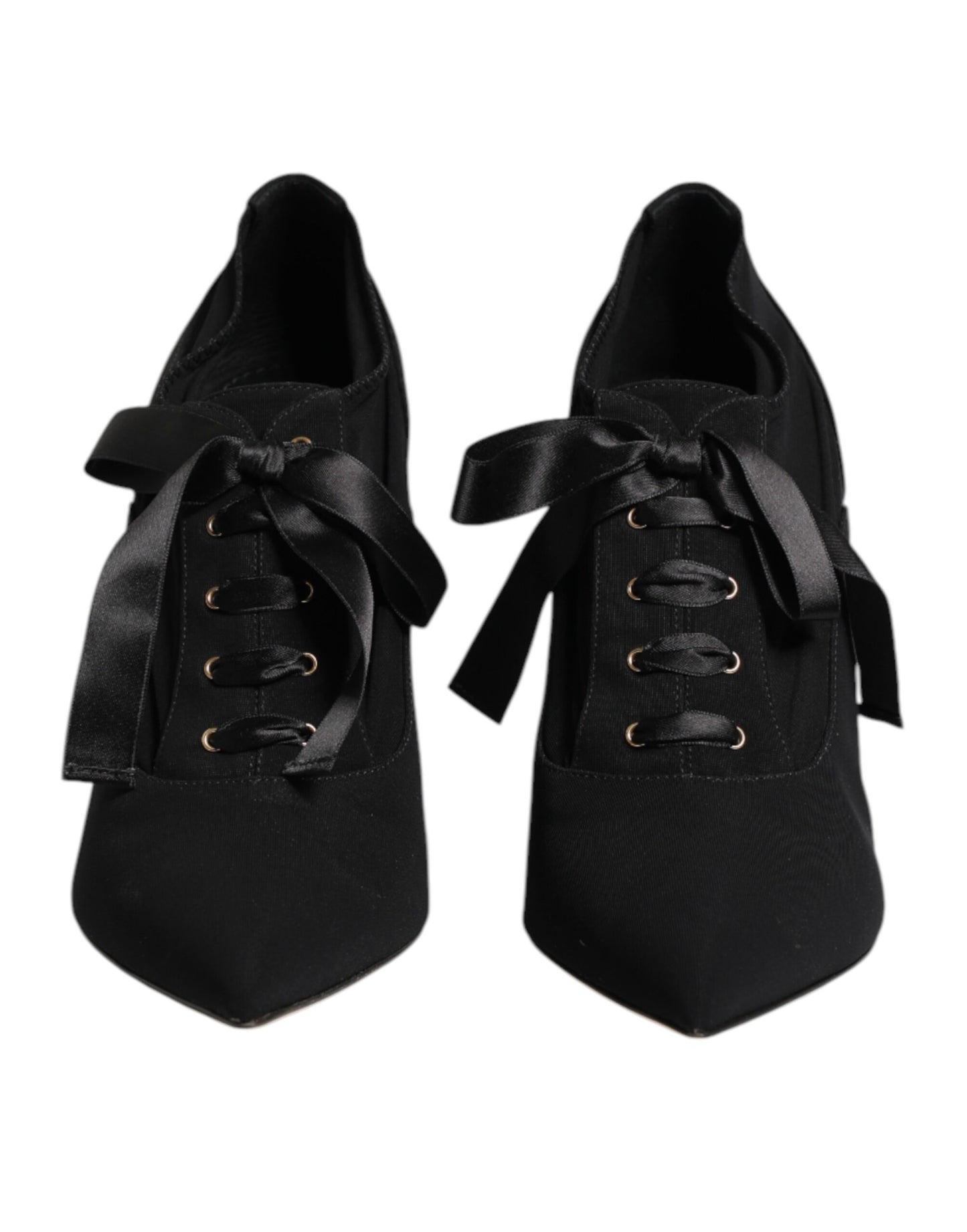 Black Lace Up Stiletto Heels Pumps Shoes