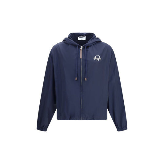 Blue Polyester Shell Jacket