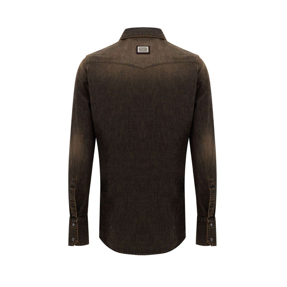 Brown Denim Shirt