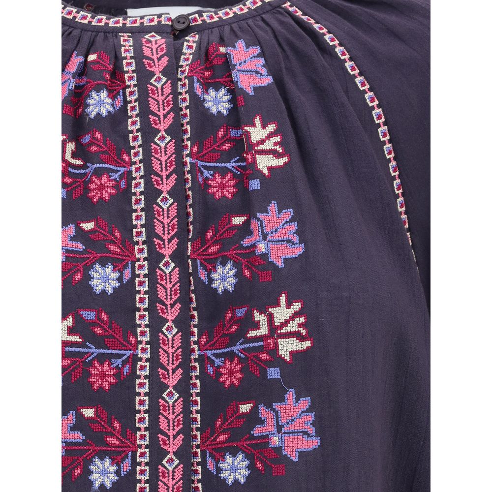 Blue Cotton Blouse