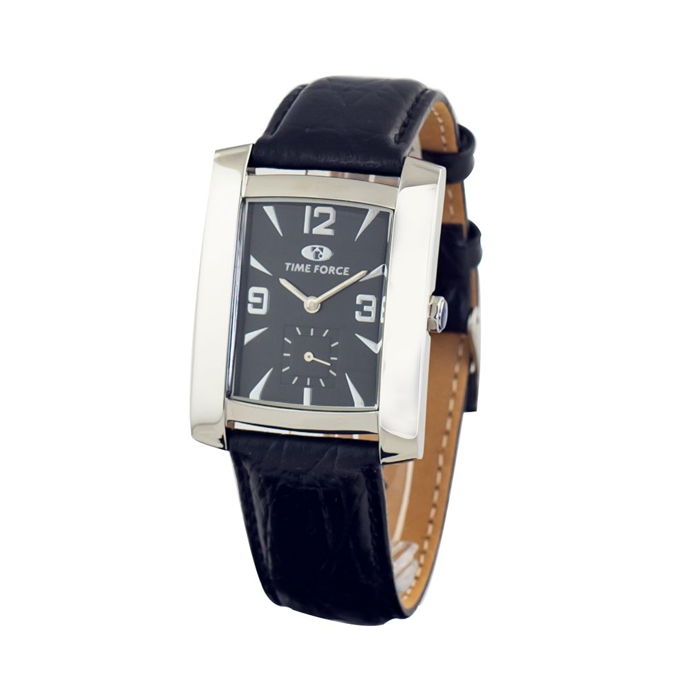Black Leather Dress Watch