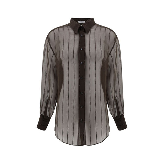 Brown Silk Blouse