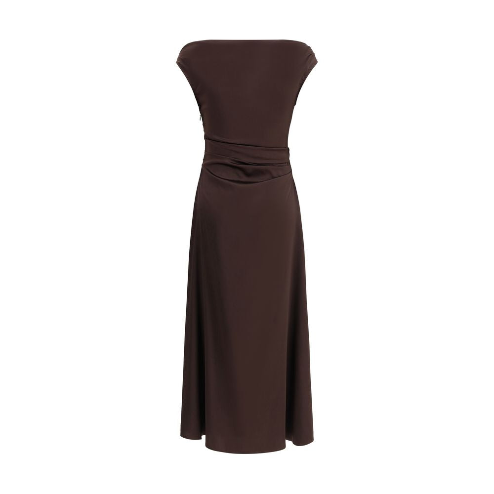 Brown Silk Cocktail Dress