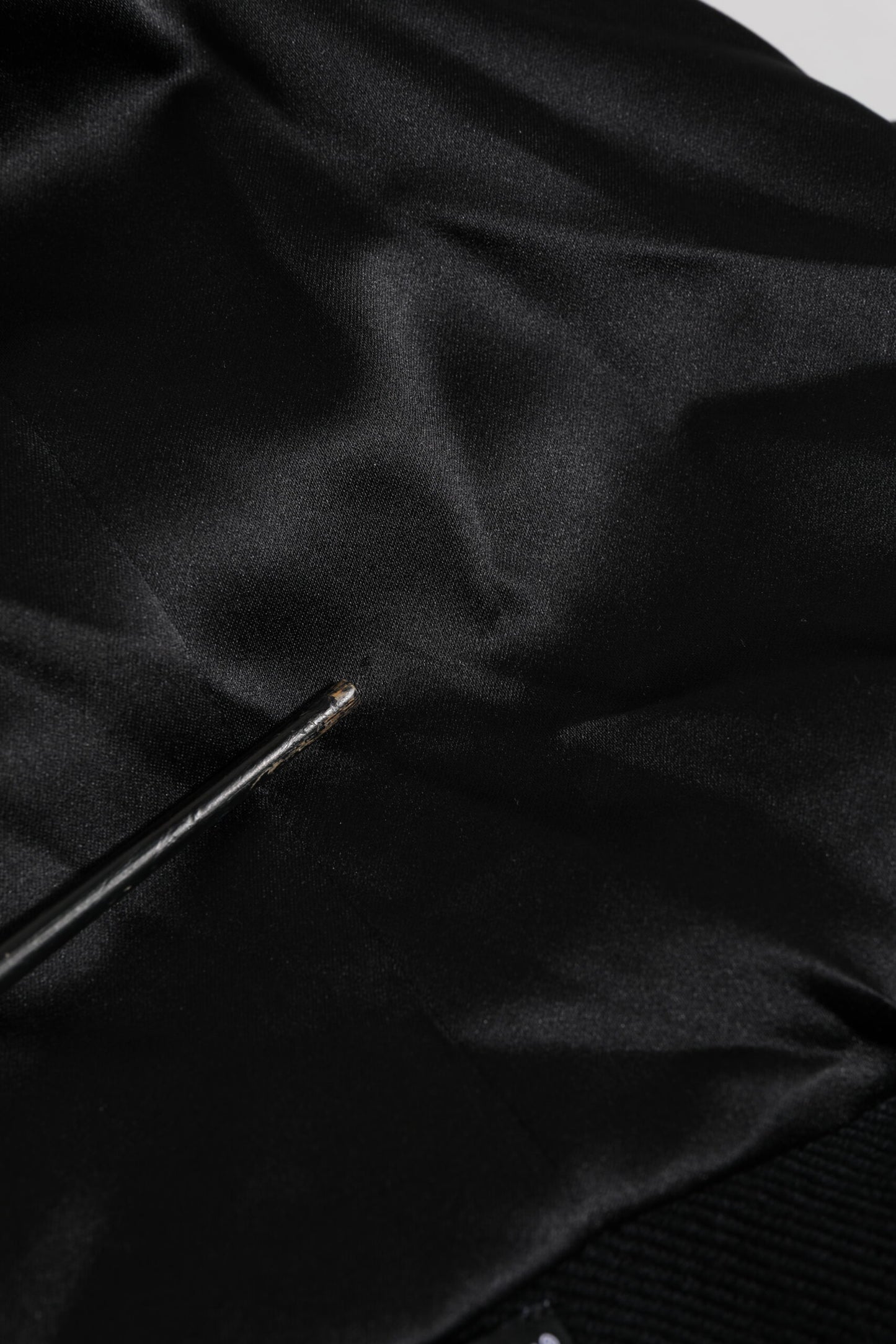 Black Cotton Plaque Track Cardigan Sweater