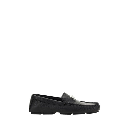 Black Calf Leather Bos Taurus Slip-On Loafers