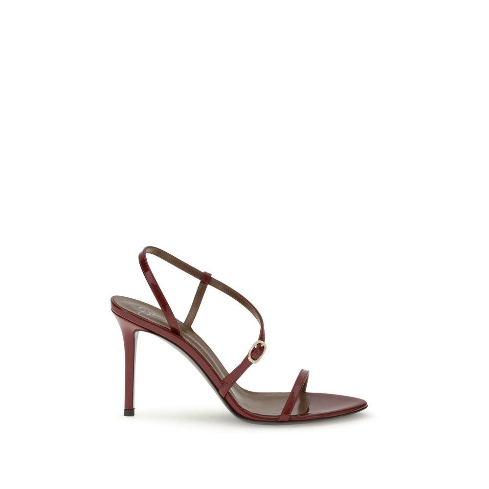 Multicolor Leather Stiletto Heel Sandals