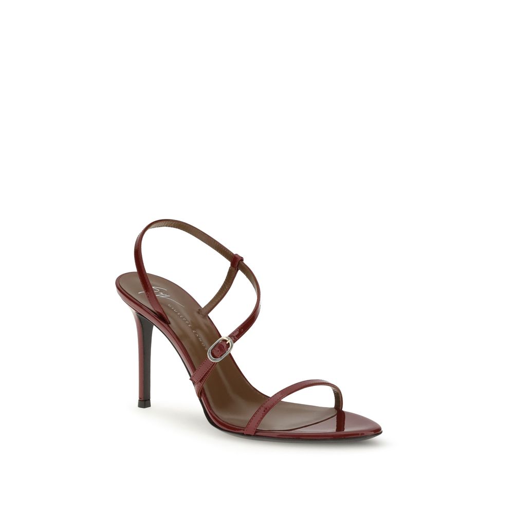 Multicolor Leather Stiletto Heel Sandals