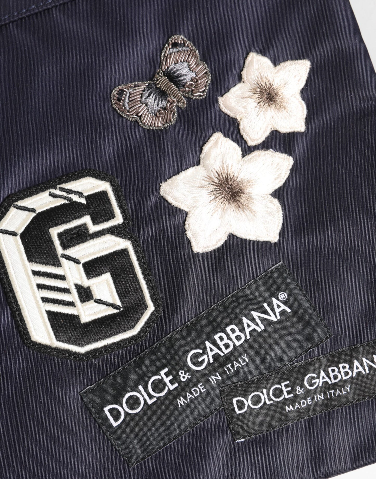Blue DG Logo Patch Embellished Pouch Clutch Men Borse Bag