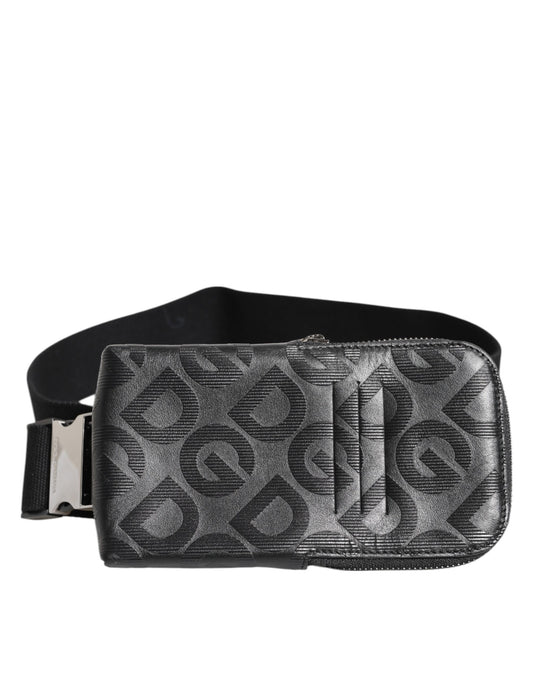 Gray DG Logo Mania Purse Phone Belt Waist Men Borse Bag
