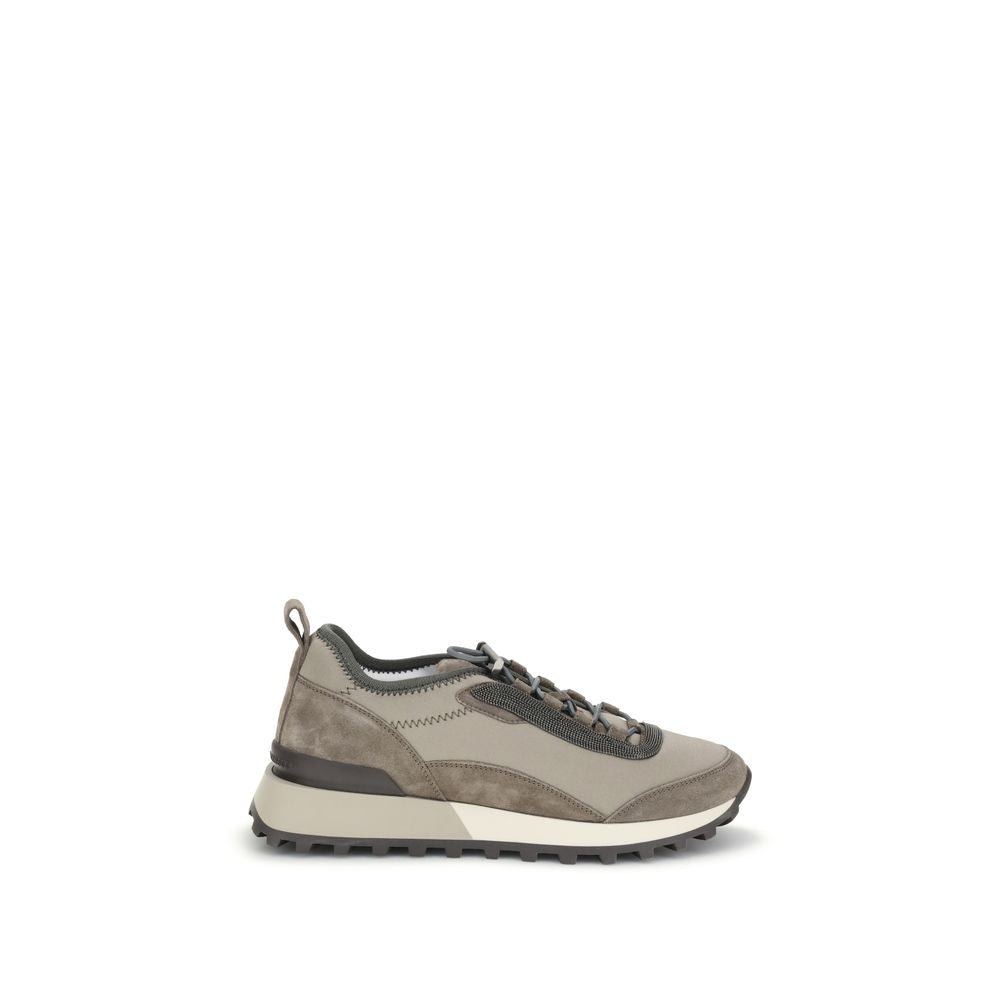 Brown Leather Athletic Sneakers
