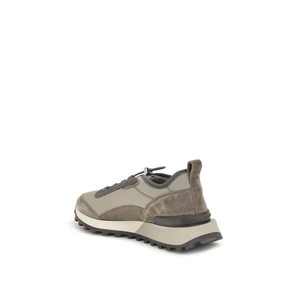 Brown Leather Athletic Sneakers