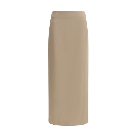 Gray Acetate Midi Skirt