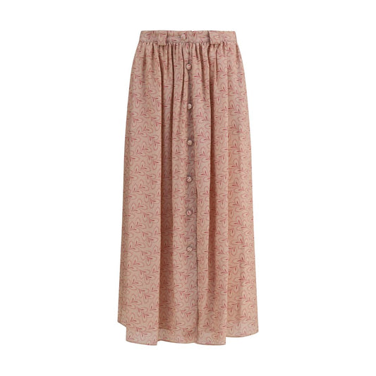 Multicolor Silk Long Skirt