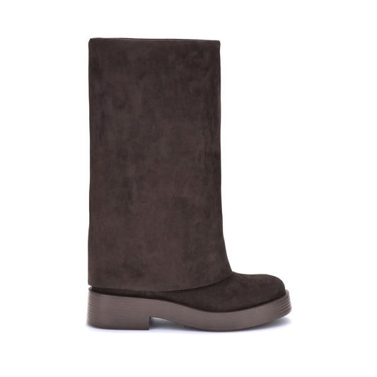 Brown Polyester Boots